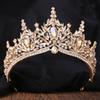 DIEZI Baroque Bridal Wedding Party Crown Princess Queen Water Drop Opal Crystal Tiaras Necklace Earrings New Jewelry Sets