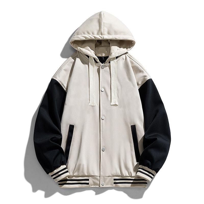 New Spring and Autumn Men's Loose Baseball Uniform Men's Jacket Trendy Fashion Hooded Jacket Men