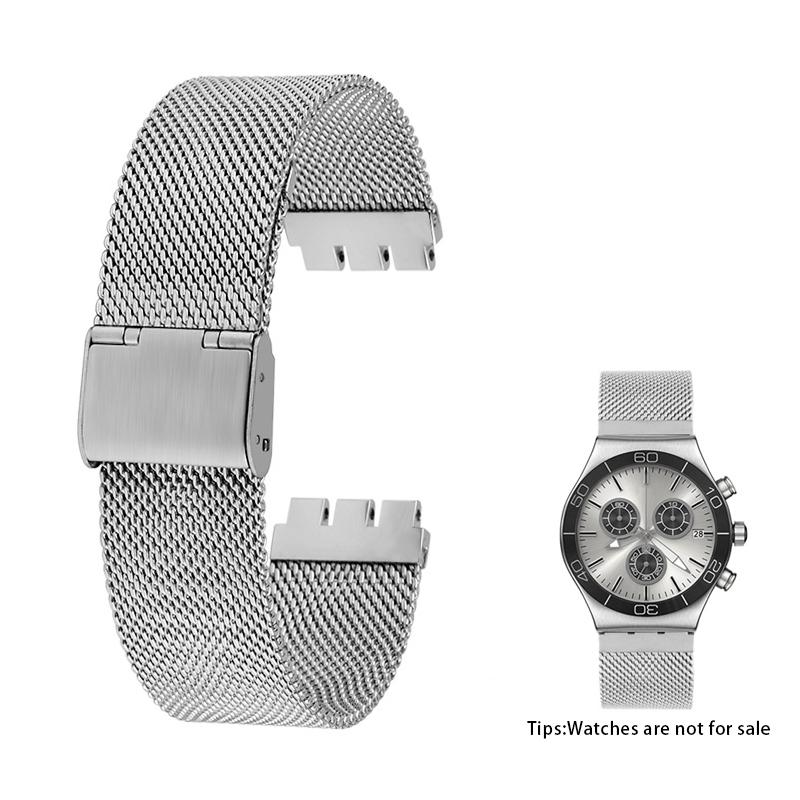 Для Swatch IRONY YAS112 /YGS749 Мужские часы с плетеным сетчатым ремешком из нержавеющей стали, цепочка для часов, серия YIS YVS, металлический ремешок для часов 17 мм 19 мм 20 мм 21 мм