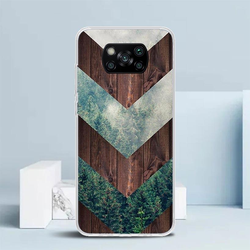Forest Geometry Wood Nature Phone Case For Xiaomi Poco F7 Ultra X5 X6 X7 Pro M7 Redmi 15C 15 13C 13 12C 12 10C 10 10A 9 9C 9A 9T