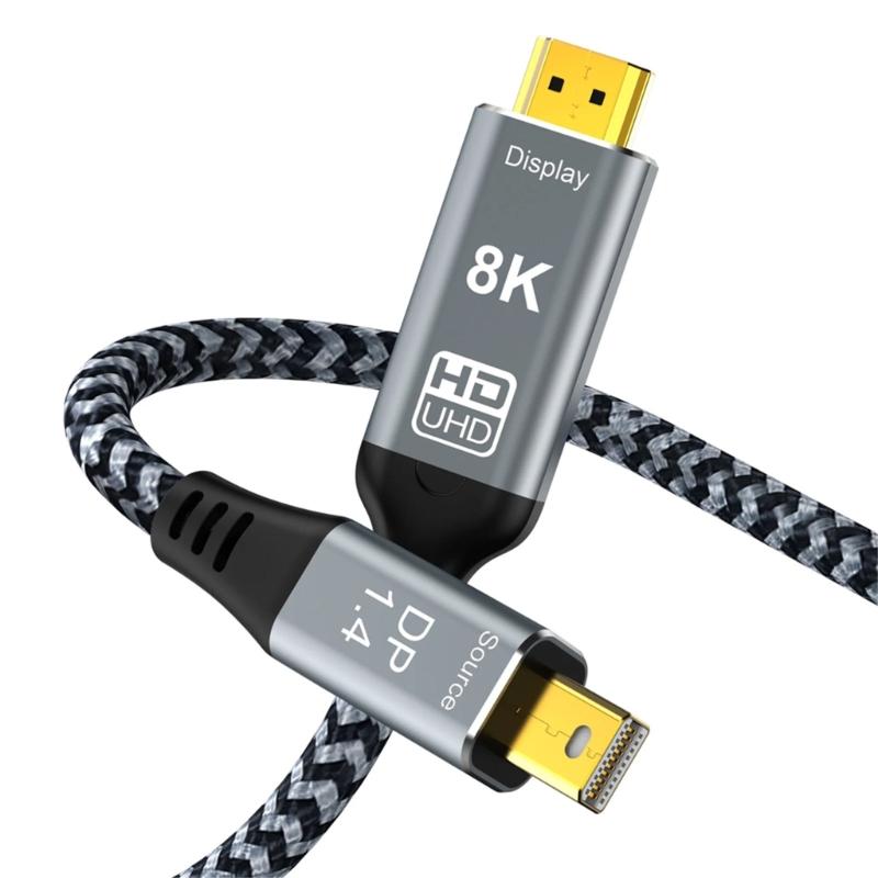 Премиальный кабель-переходник Mini DisplayPort на HDTV 2.1 Поддерживает высочайшее разрешение с отличной передачей сигнала