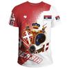 Fashion Trend Men Casual T-shirt Serbia Flag National Emblem 3d Print Oversized Loose T-shirt Harajuku Street Top