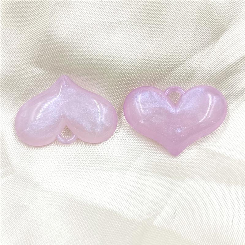 Товары для вечеринок Акриловая тонкая вспышка для изготовления браслетов, ювелирных изделий, пузырьков, большое персиковое сердце, подвесное отверстие, материалы ручной работы, подвеска, 5 шт., мода