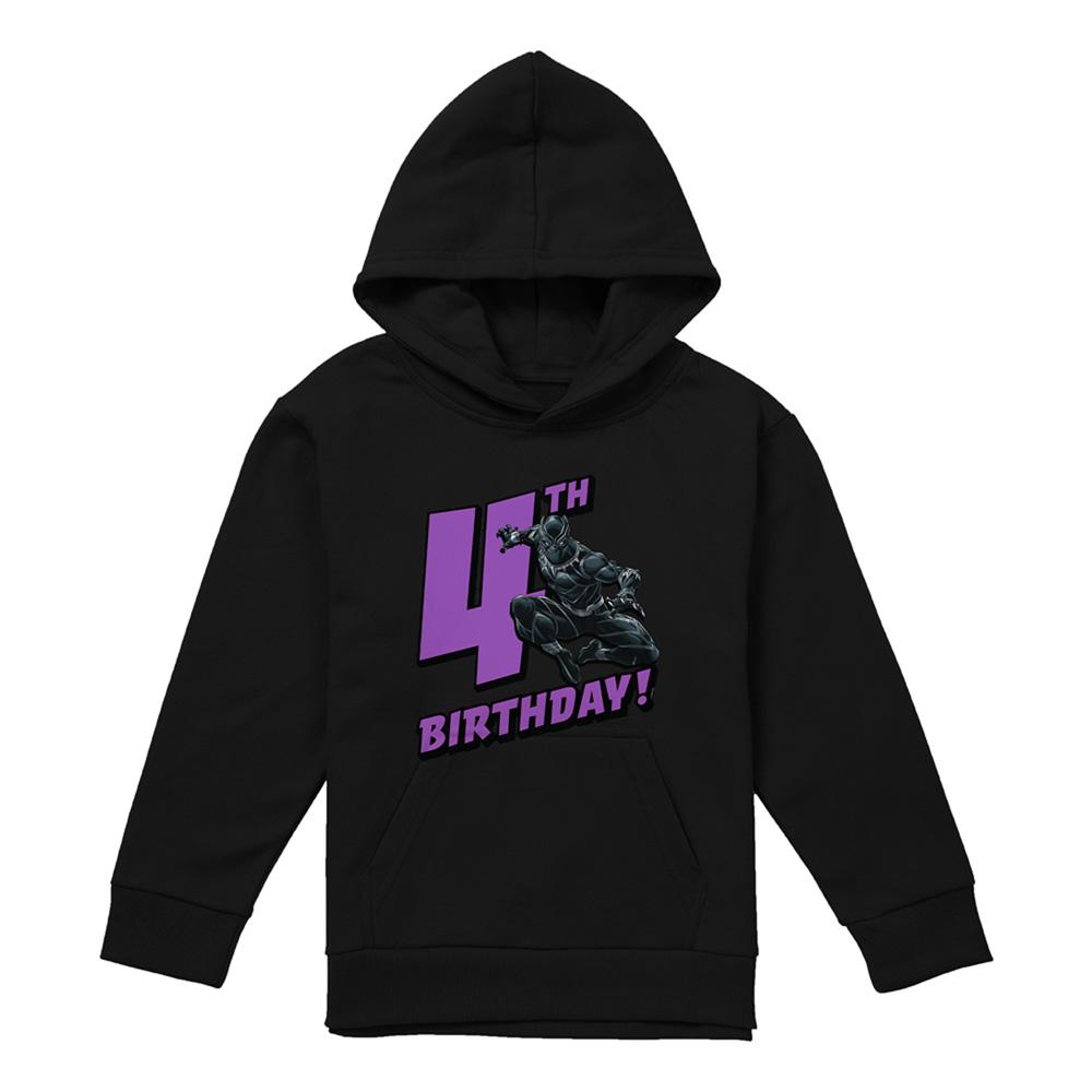 Black Panther Childrens/Kids Heather Pull Over 4th Birthday Hoodie