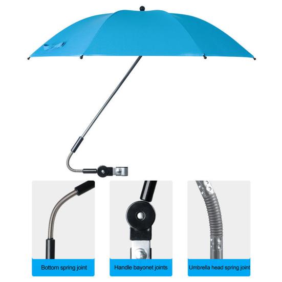 Chair Umbrella with Clamp Portable Adjustable UV Protection Waterproof Outdoor Camping Fishing Garden Backyard Patio Beach Chair Umbrella Parasol