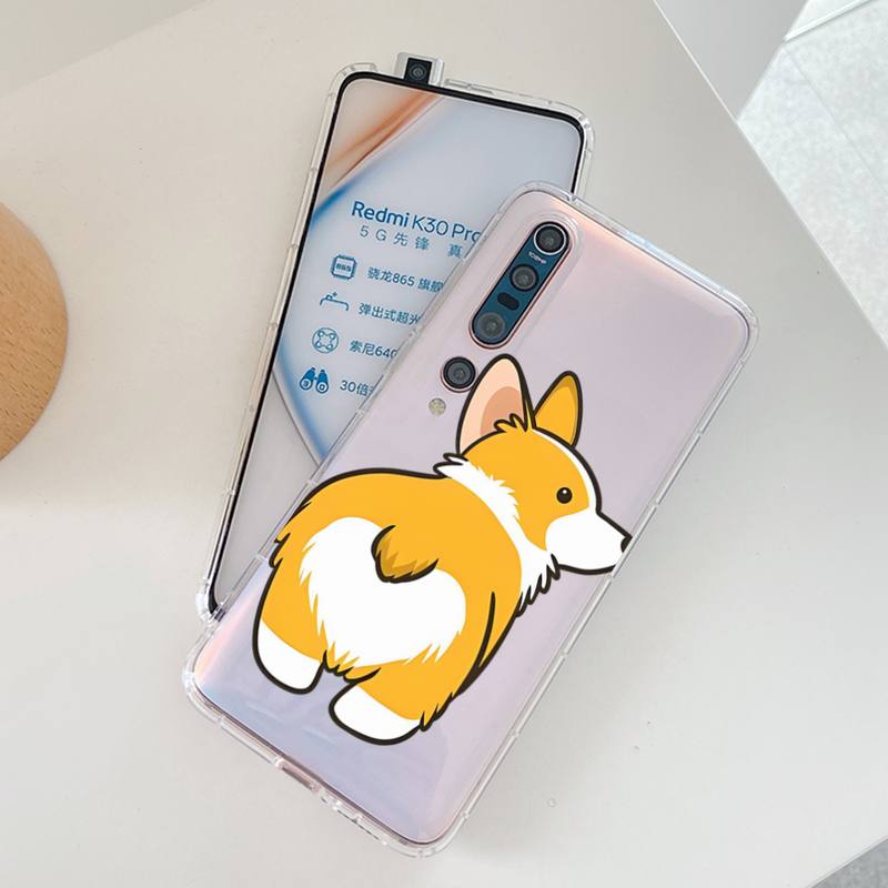 Милый чехол для телефона с корги для Samsung A12 21 30 31 51 52 70 71 для Redmi 8 9 10 для Honor 10 70 50 Прозрачный чехол