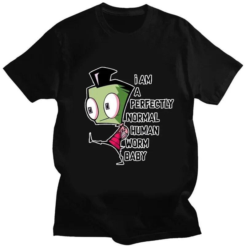 Футболка с рисунком «Захватчик Зим» Kawaii Zim Image, милая футболка с мультяшным принтом, унисекс, женская футболка в стиле ретро, ​​модная футболка для творчества с короткими рукавами