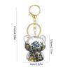 Moving Liquid Cute Little Bear Cup Acrylic Keychain Cartoon Oil Quicksand Keyring Backpack Car Key Pendant Girl Gift