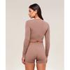 Gymshark Повседневный бесшовный укороченный топ с длинными рукавами каштаново-розового цвета B7a2s Kcpn