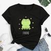 Футболки с принтом лягушки из мультфильма, женские летние свободные футболки с короткими рукавами и аниме, женская футболка в стиле Харадзюку с круглым вырезом, уличная одежда, каваи, футболка с аниме