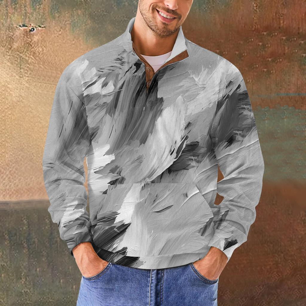 Мужская повседневная толстовка в стиле ретро с градиентным принтом