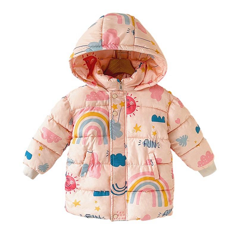 Детское зимнее теплое пальто с капюшоном, ветрозащитный пуховик для мальчиков и девочек