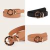 Похожий на кожу ремень для женщин с пряжкой из сплава и геометрическим дизайном для повседневной носки