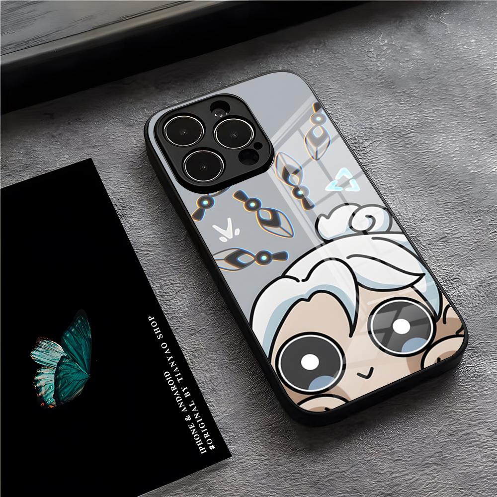 Чехол для телефона V-Valorant для iPhone 17 Pro Max 15 Pro 16 14 Plus 12 13 Mini 11 Pro Ударопрочный стеклянный чехол