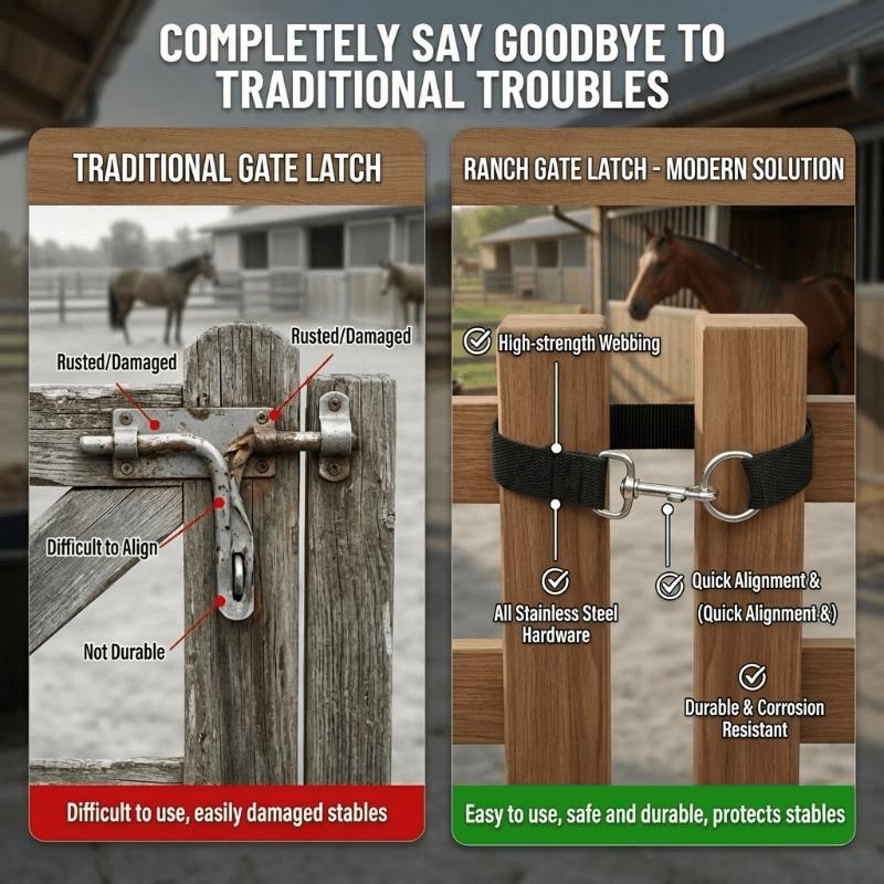 Simple Markumen lock, simple ranch gate latch, single-ring lasso rope latch door latch, horse pen fence fixation