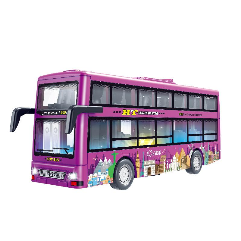 Сплав односекционный автобус имитация звука и света экскурсионный двухэтажный автобус игрушка подарки