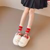 Cotton New Year Red Socks Mahjong Women Festival Socks Creative Horse Year Red Socks  Autumn Winter