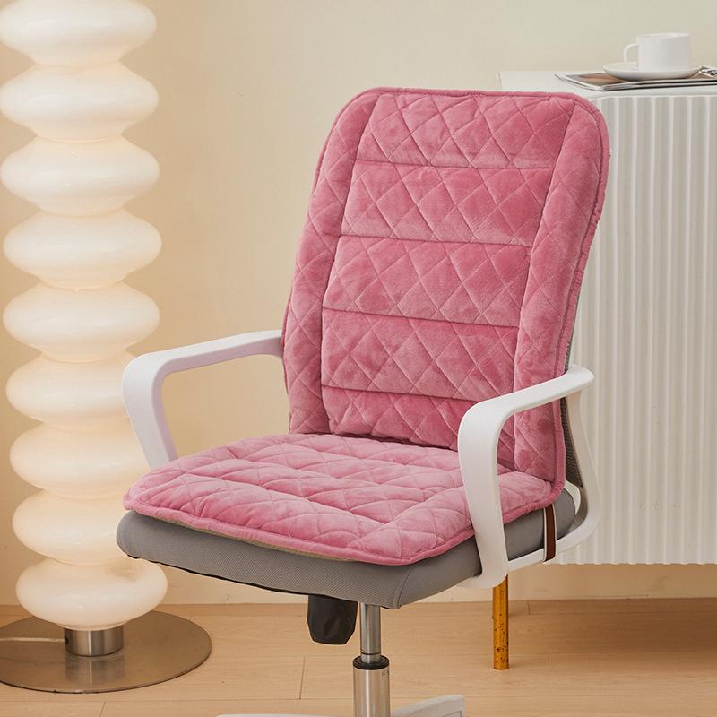 Heated Thickened Plush Seat Cushion & Backrest - Comfort & Warmth for Long Winter Sitting