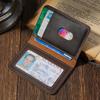 Кожаный картхолдер ручной работы в винтажном стиле, минималистичный кожаный кошелек для кредитных карт, кошелек для ID для мужчин, защитный чехол