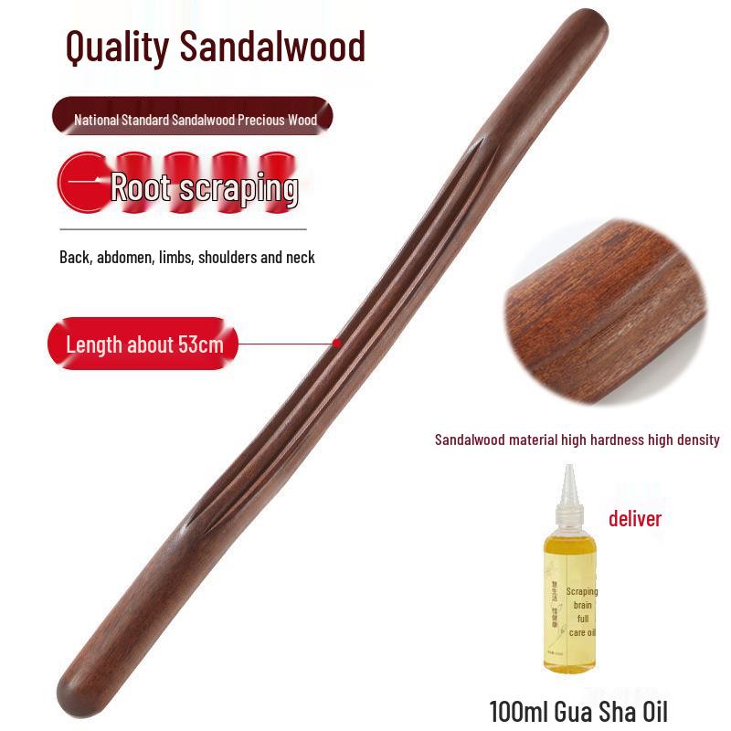 Массажный стик из сандалового дерева: Универсальный скребок для спины и меридианный стержень