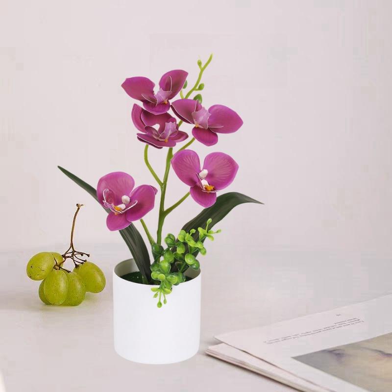 5 головок искусственная бабочка орхидея бонсай в горшке домашний сад балкон рабочий стол спальня гостиная украшение искусственные растения бонсай