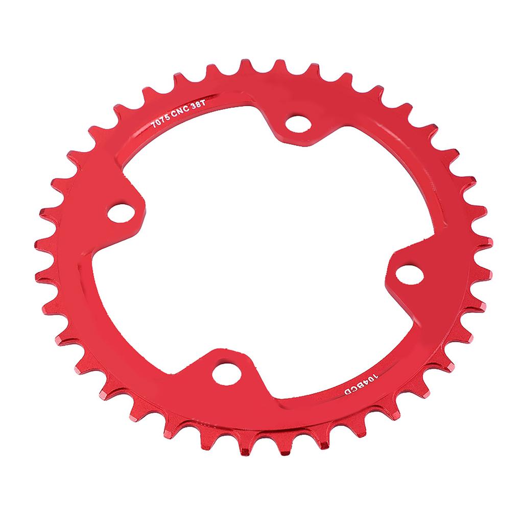32/34/36/38T BCD 104, стальное одинарное кольцо цепи для горного велосипеда, запасные части (Красный 38Т)