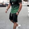 Men's Outfit Summer Short Sleeve T Shirt Set Fashion 2 Piece Sportwear 3D Printed Casual Shorts Sweatshirt Men's Tracksuit