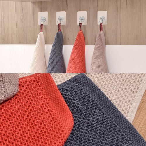 Set of 6 highly absorbent, quick-drying dishcloths, perfect for wiping glass, windows, mirrors, and sinks. Perfect for kitchen use. Gray waffle-patter