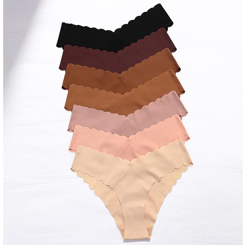 TERMEZY 2 шт./лот, женские сексуальные трусики из ледяного шелка, эластичное нижнее белье с низкой посадкой, женское нижнее белье, стринги, удобные стринги с волнистым краем, нижнее белье