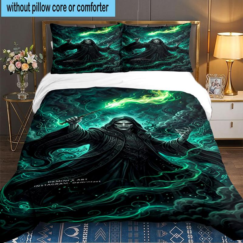 Magical Aura Witch 3pcs Bedding Set,Including 1pc Duvet Cover And 2pcs Pillowcases Perfect Gift for Christmas,Ideal for Bedroom, Dormitory