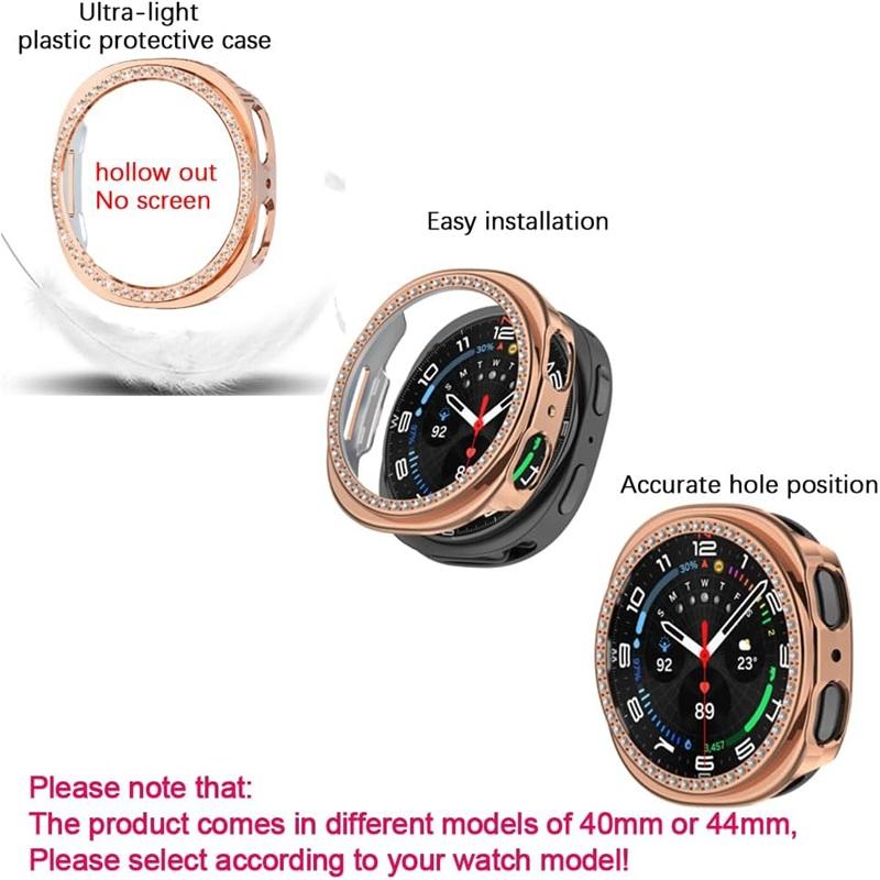 Женский ремешок для SAMSUNG Galaxy Watch8 40 мм 44 мм LTE Ремешок для часов с чехлом, блестящий Звездное сияние Сменный ремешок Защитный чехол