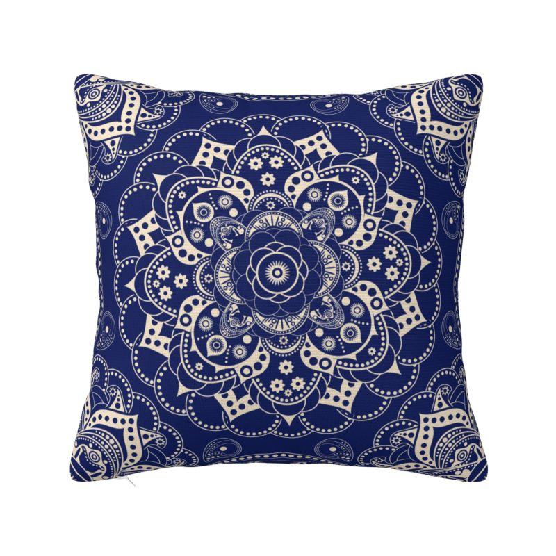 Custom Bohemia Ethnic Mandala Flower Cushion Cover 45x45 Cm Polyester Throw Pillow Case For Sofa Decoration Bedding Pillowcase