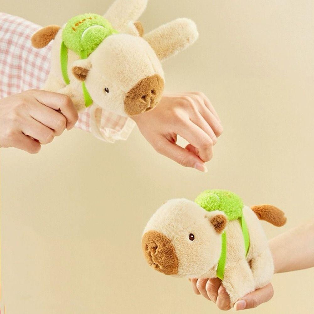 Stuffed Dolls Capybara Slap Bracelets Cartoon Huggers Slap Toy Funny Animal Clap Ring  Kids Gift