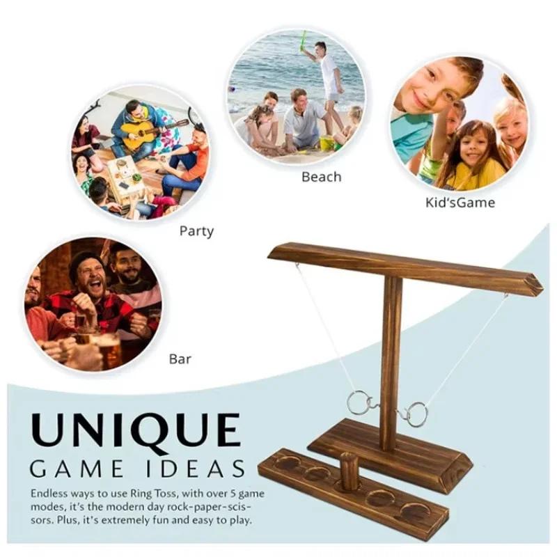 Ring Toss Games ideal for Children Adults Home Party Drinking Games Fast-paced Handheld Wooden Board Games S Ladder Bundle Outdoor Bars