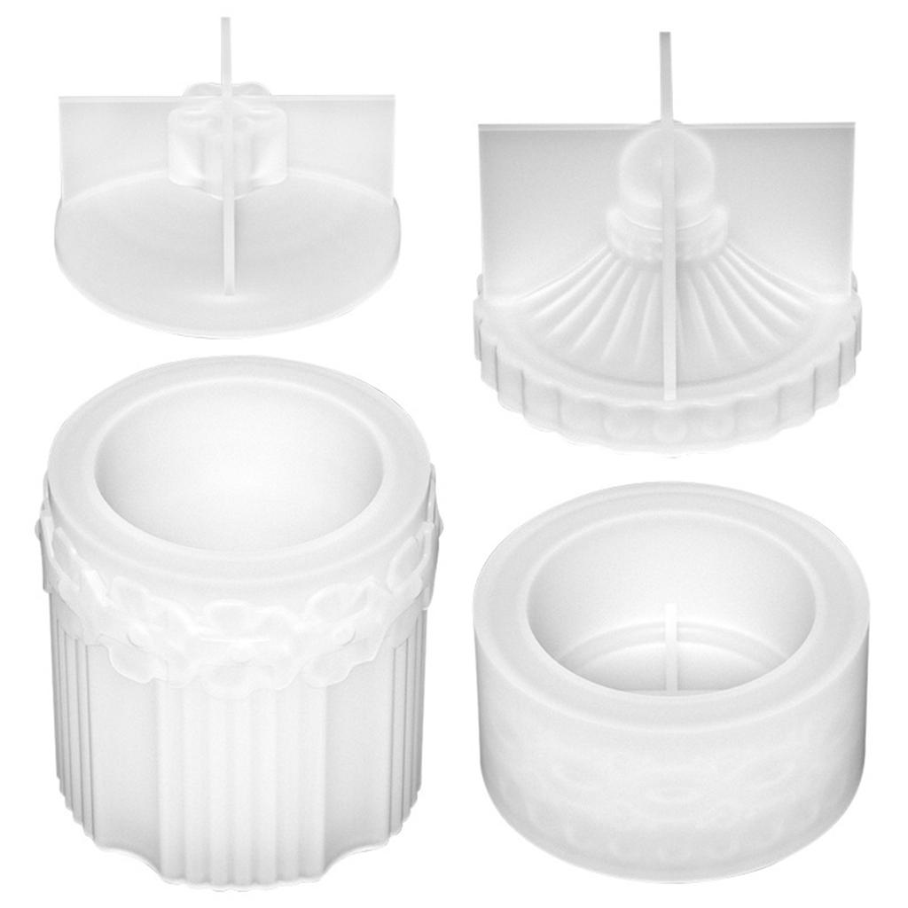Jar Molds Storage Box Silicone Molds Lace Jewelry Box Epoxys Resin Moulds Container Molds for DIY Art Crafts Making