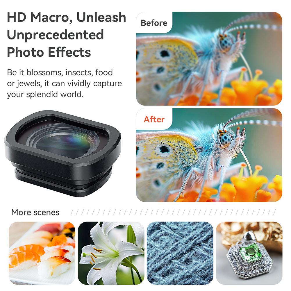 Magnetic Wide-angle Filter Optical Glass Wide Angle Lens Filter Professional Protection For DJI Osmo Pocket 3 Action Camera