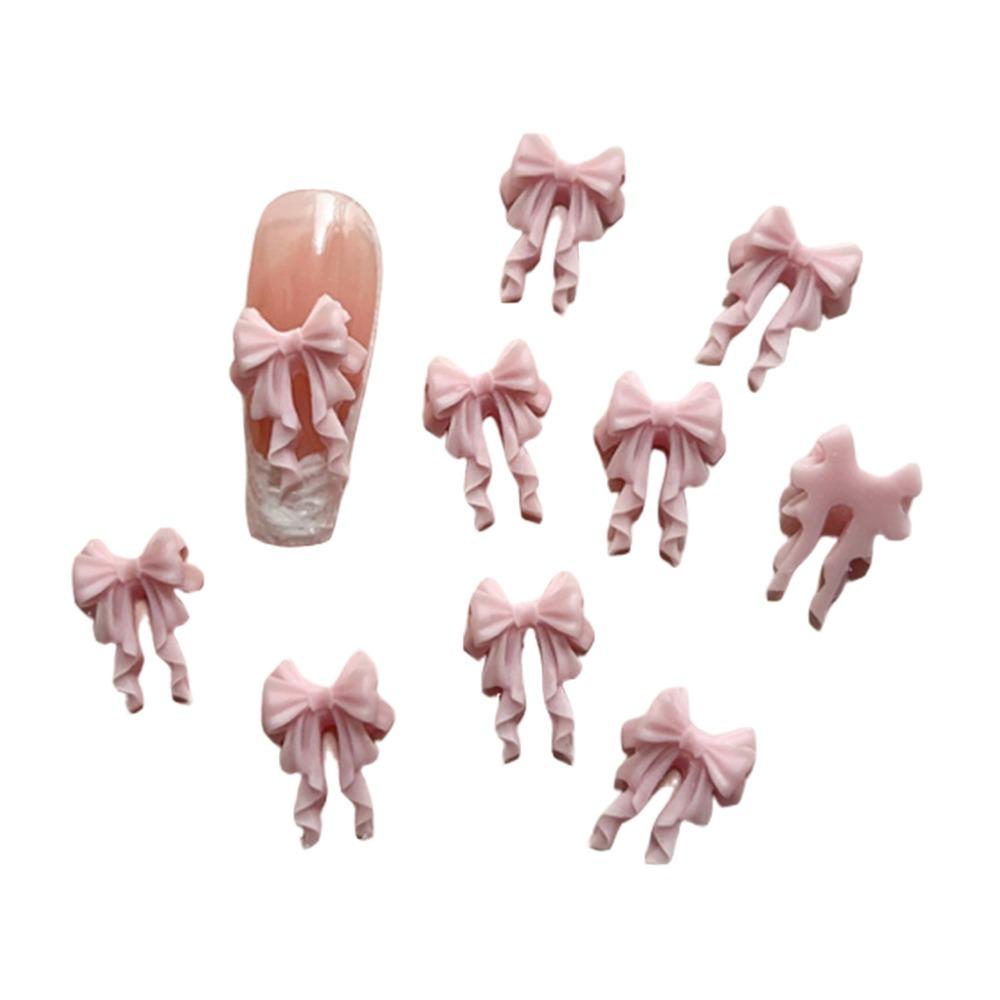 30PCS Multiple Colors Fairy Waved Pearl Bowknots Resin Material Minimalist Design Resin Nail Art Charms Bowknot Shape