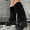 1 пара женских меховых гетр из искусственного меха, гетры, женские милые теплые носки до колена