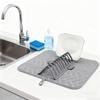 Foldable Dish Drying Mat Super Absorbent Microfiber Drain Pad Stackable Shelf Design Non-Slip Kitchen Counter Organizer for Drainage Storage