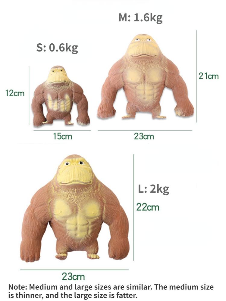 Большой гигантский антистрессовый орангутанг, игрушка-непоседа, мягкая эластичная обезьянка, забавная горилла