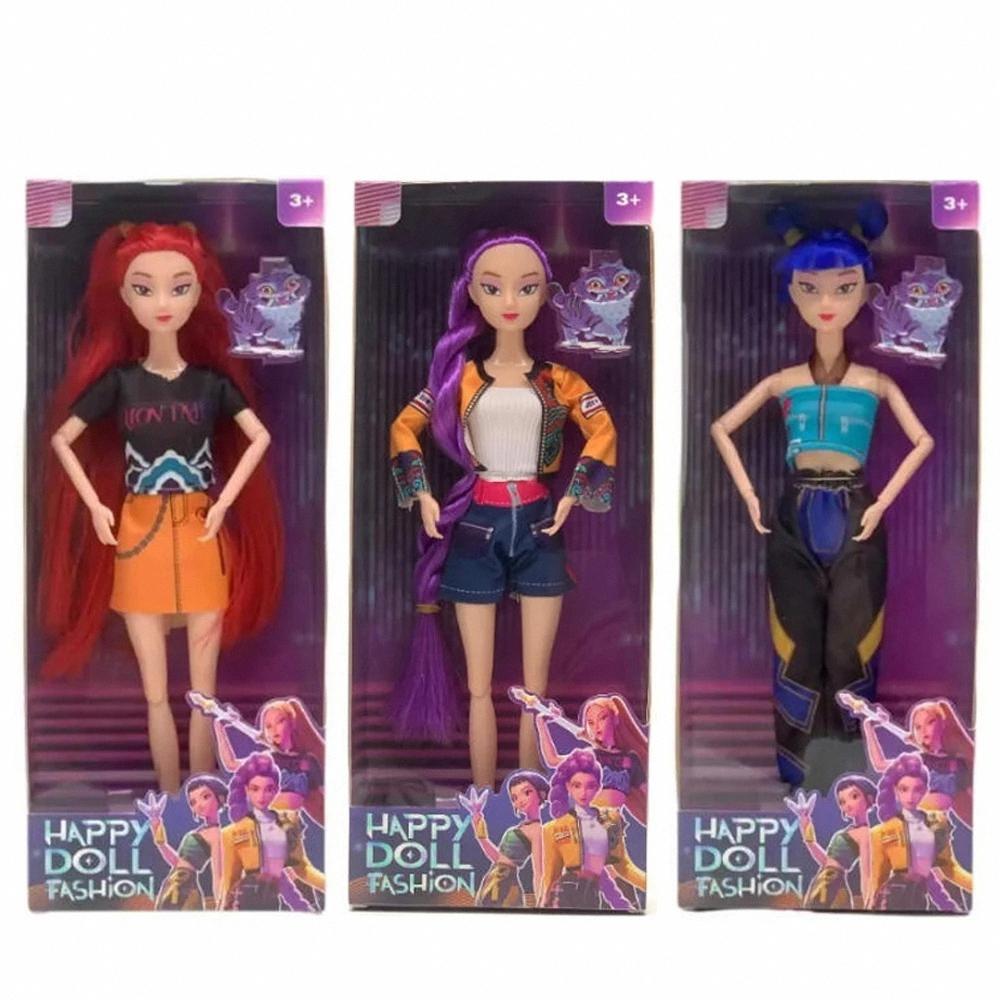 30см K-Pop Охотники на демонов Аниме K-pop Девичья группа Мультяшные Руми Зои Мира Фигурки Виниловые фигурки Модельные куклы Девочки Рождественский подарок