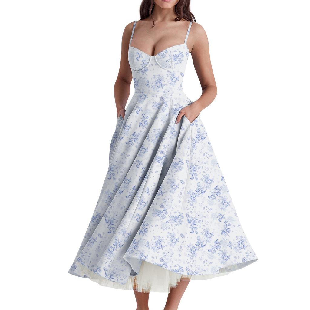 Женское модное однотонное платье принцессы с сеткой и двухслойным платьем на подтяжках