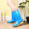 Высокие трубчатые нескользящие водонепроницаемые туфли желе дождевые туфли резиновые сапоги водные ботинки термочехлы для обуви женские взрослые модные высокие