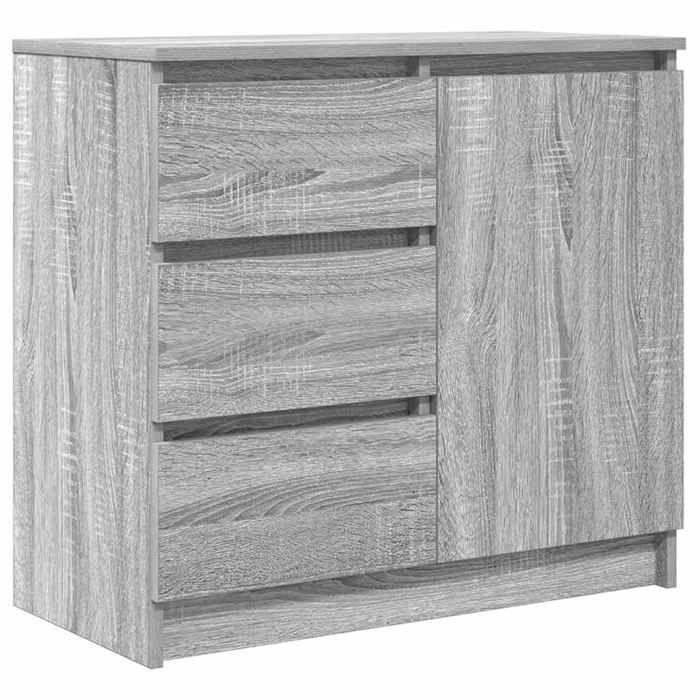 VidaXL Buffet avec tiroir sonoma gris 71x35x65 cm bois d'ingénierie, meuble de rangement, buffet, meuble d'entrée, meuble 861576