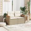 VidaXL Canapé de jardin avec coussins 2 places beige résine tressée 366066