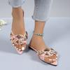 New Summer Fashion Versatile Rivet Inlaid Cool Slippers Women's Pointed High Heels Cool Slippers