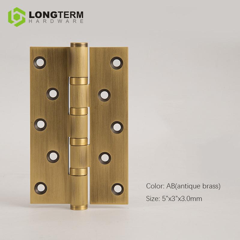 5 Inch Solid Brass Ball Bearing Door Hinges, Silent Wooden Hinge, Gold/Antique Brass/Bronze/Black Finish
