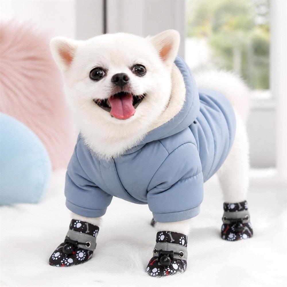 4Pcs Warm Winter Dog Shoes Plush Cats Puppy Socks Fashion Pet Shoes Cat