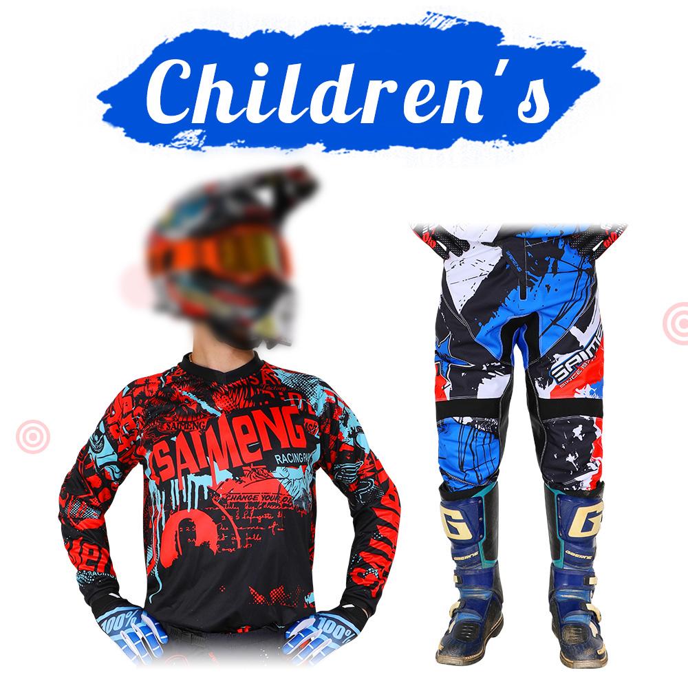 Motocross Gear Set for Kids 20 22 24 26 28 Racing Suit MX MOTO Jersey & Pant Kits Youth Children Boy Girl Motorcycle BMX Off-road Bicycle Combo