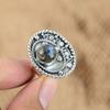 Sterling Silver Round Third Eye Chakra Labradorite Stone Promise Artisan Ring
